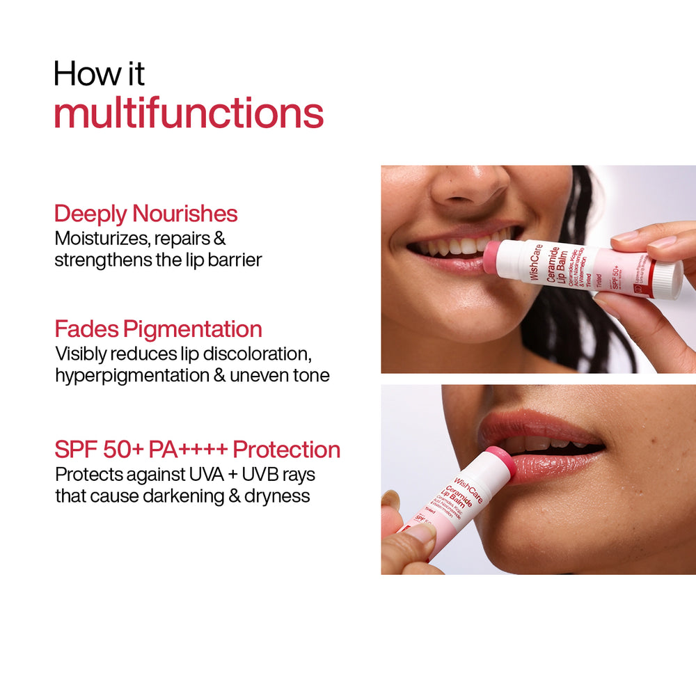 Wishcare Ceramide Lip Balm with SPF 50 PA+++ Natural Pink