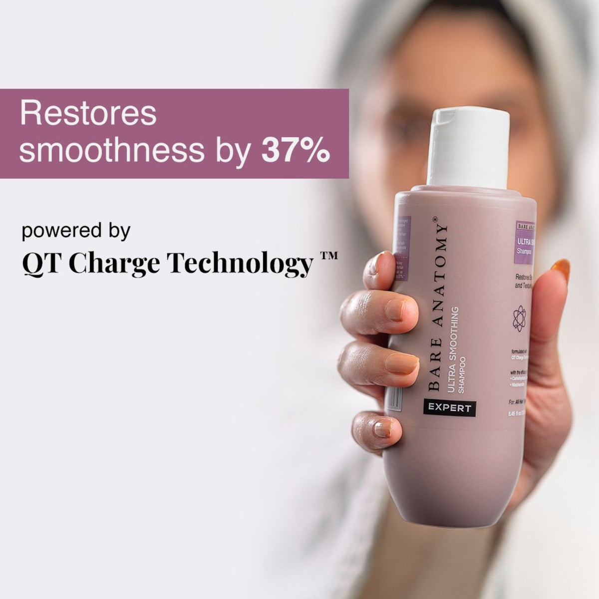 Bare Anatomy Ultra Smoothing Shampoo for Dry and Frizzy Hair Niacinamide Paraben & Sulphate Free (250ml)