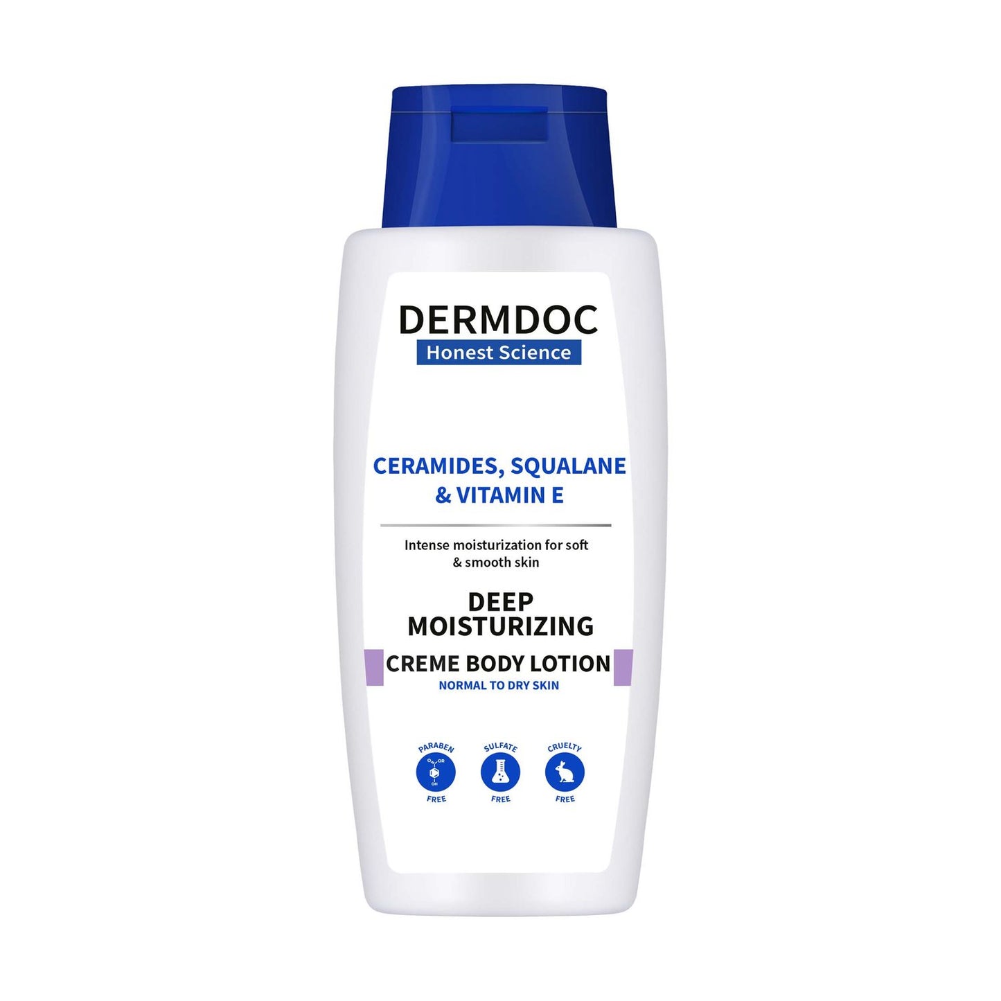DERMDOC Ceramides, Squalane & Vitamin E Deep Moisturising Creme Body Lotion (200 ml)