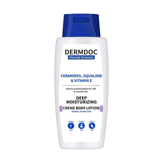 DERMDOC Ceramides, Squalane & Vitamin E Deep Moisturising Creme Body Lotion (200 ml)