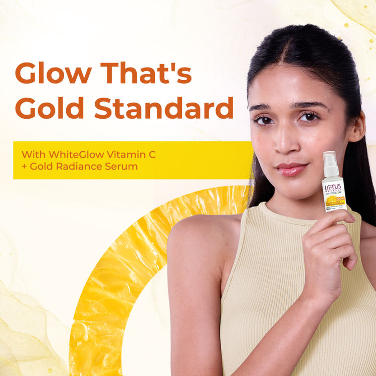 Lotus Herbals WhiteGlow Vitamin C + Gold Radiance Face Serum For Dark Spots, Dull & Uneven Skin Tone (30ml)
