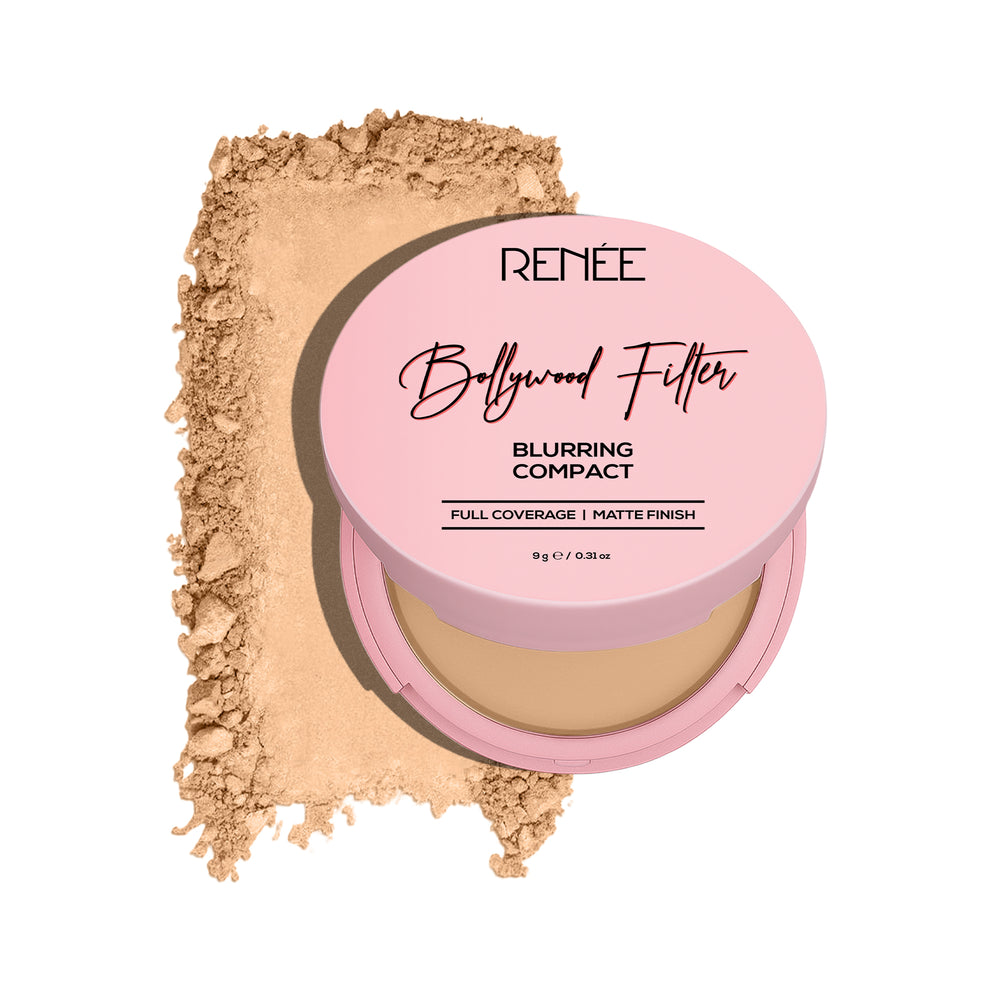 RENEE Bollywood Filter Pore Minimising Blurring Compact With Matte Finish & Full Coverage (5 Mocha Mirage)