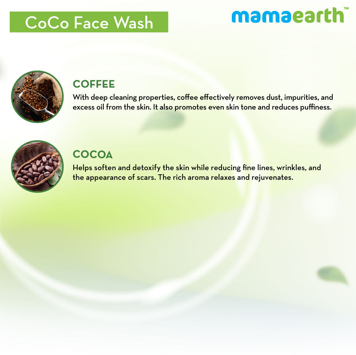 Mamaearth CoCo Facewash, With Coffee & Cocoa For Skin Awakening (100ml)