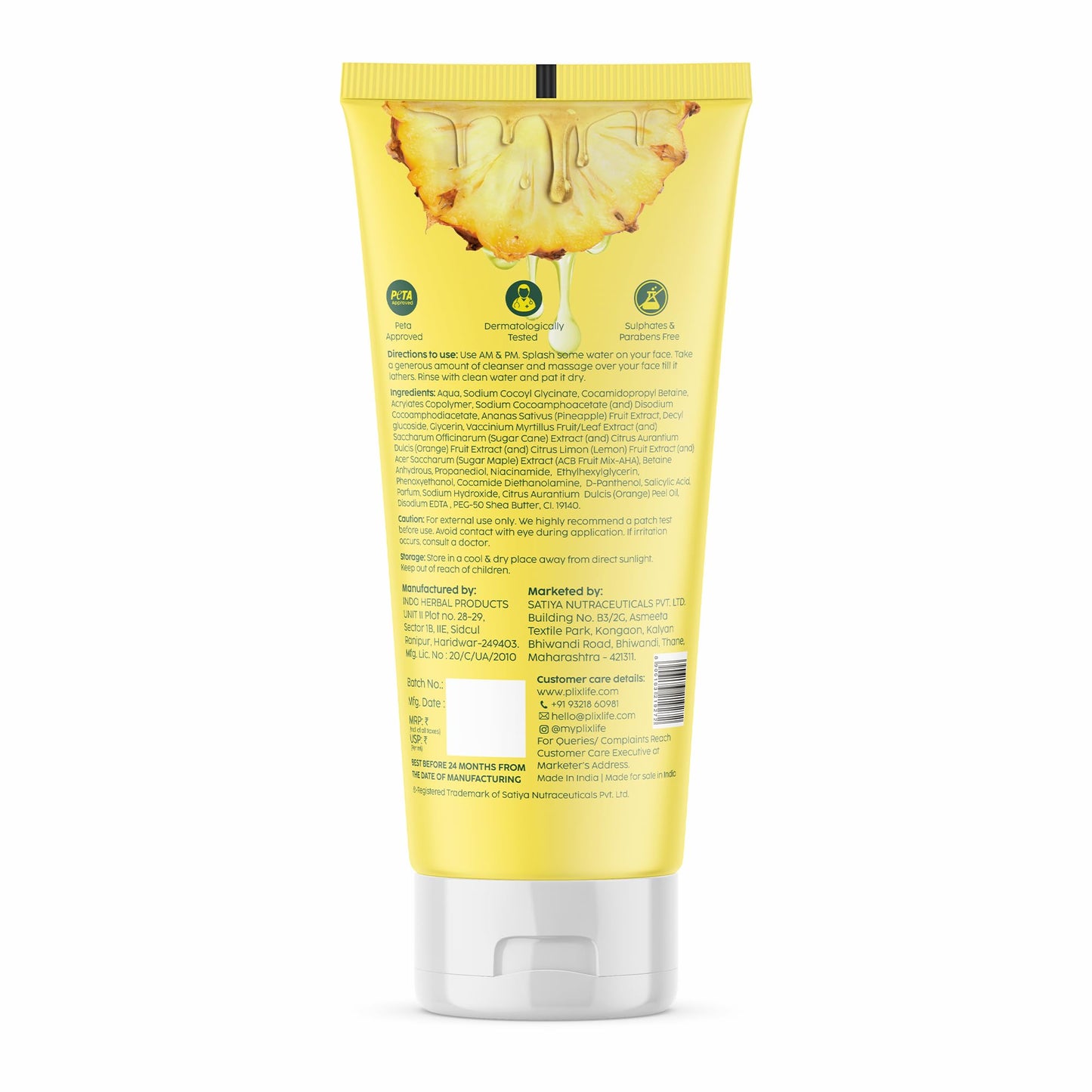 PLIX Pineapple Juicy Facewash For Depigmentation / 150ml