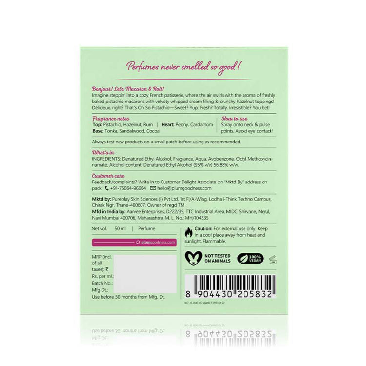 Plum Bodylovin' Oh So Pistachio Eau De Parfum
(50ml)