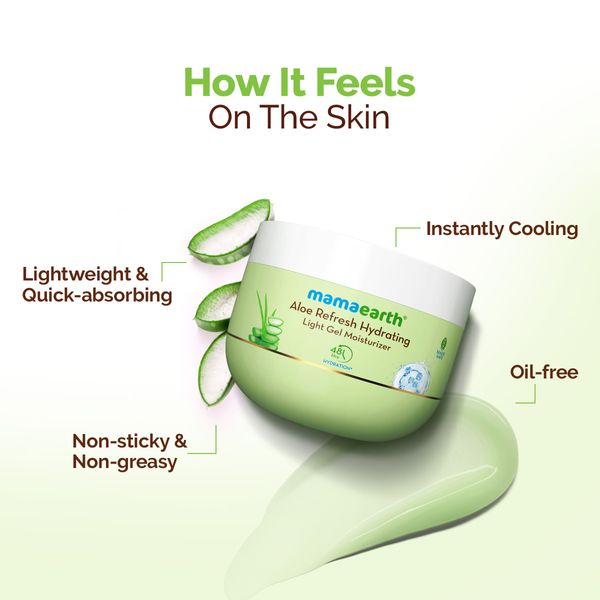 Mamaearth Aloe Refresh Hydrating Light Gel Moisturizer with Aloe Vera & Hyaluronic Acid for Hydrated Refreshed Skin - 200 g