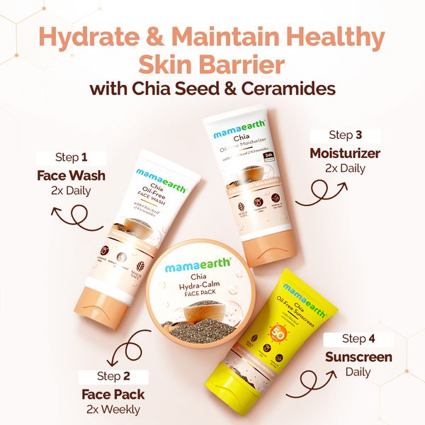 Mamaearth Chia Hydra-Calm Face Pack with Chia Seed & Ceramides for Healthy Skin Barrier - 200 g