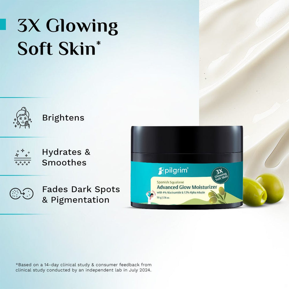 Pilgrim Squalane Glow Moisturizer
Niacinamide + Vitamin C For Bright, Even-Toned Skin
