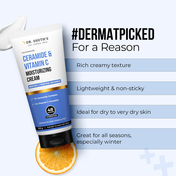 Dr. Sheth's Ceramide & Vitamin C Moisturizing Cream - 100g