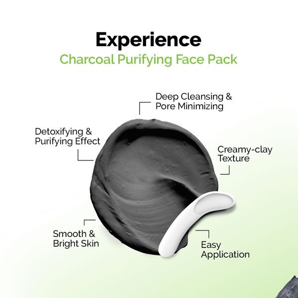 Mamaearth Charcoal Purifying Face Pack with Activated Charcoal & Glycolic Acid for Skin Detoxification - 200g