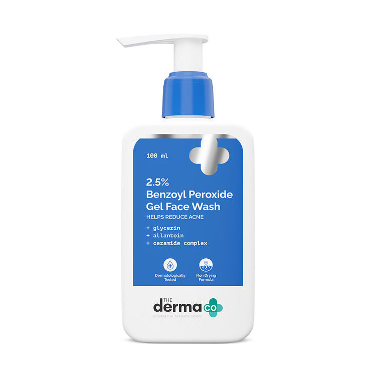 The Derma Co 2.5% Benzoyl Peroxide Gel Face Wash with Ceramides For Acne,Inflammation & Oily Skin
(100ml)