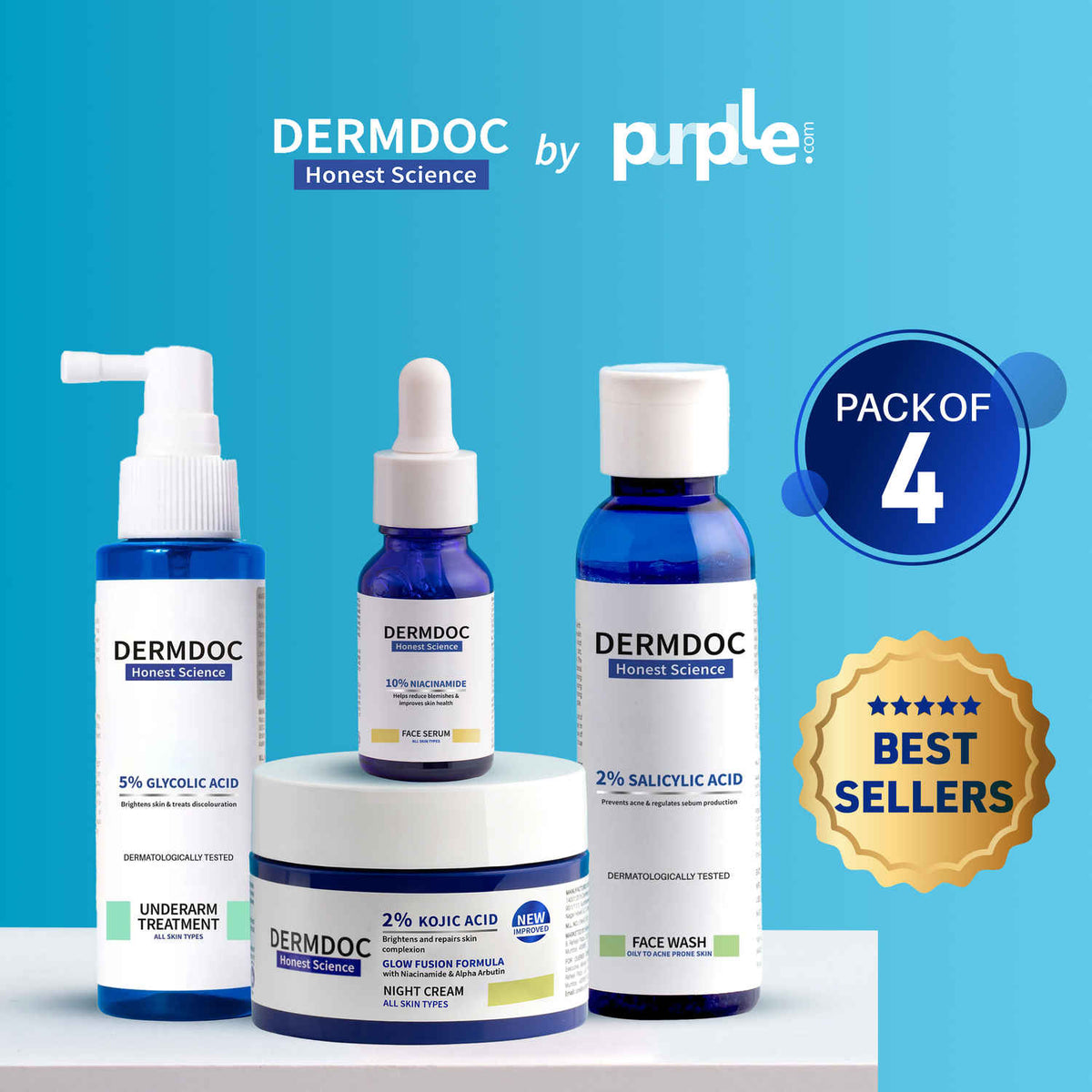 DERMDOC Combo Kit of Best-Sellers  Value Pack - Combo of 4