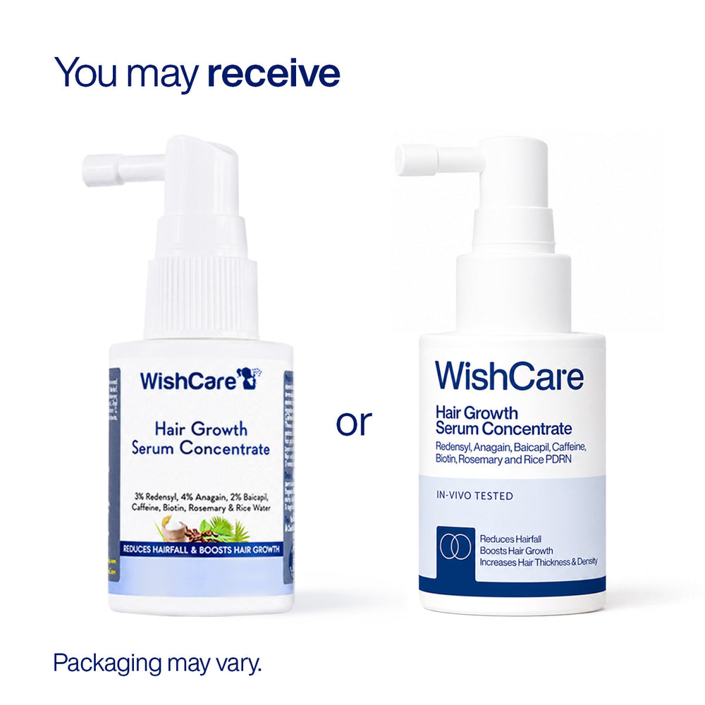 Wishcare Hair Growth Serum Concentrate In-Vivo Tested Redensyl, Anagain, Biotin,Keratin & Rice Water (30ml)