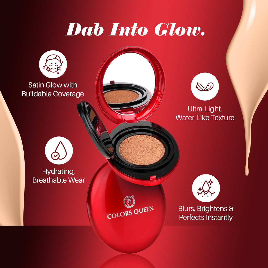 Colors Queen Red Cushion Foundation (05 walnut Dream)