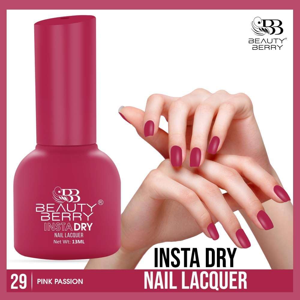 Beauty Berry Insta Dry Nail Lacquer (PINK PASSION-29)