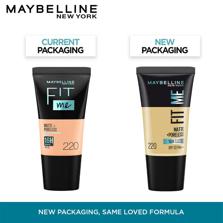Maybelline Fit Me Matte + Poreless 16H Oil Control Foundation With SPF 22 PA ++ (220 Natural Beige)