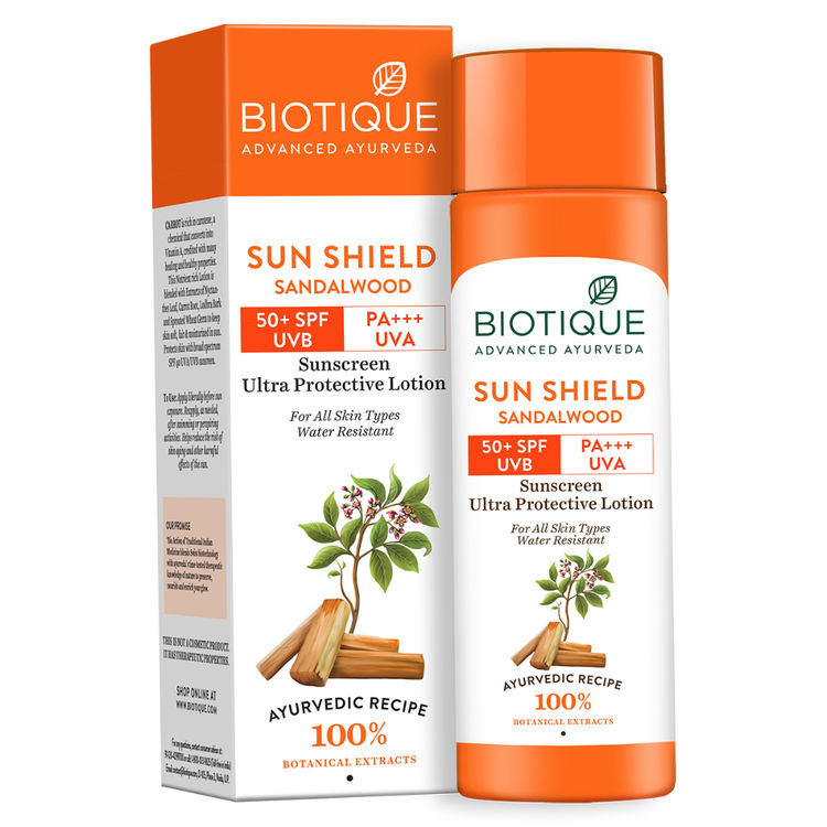 Biotique Bio Sun Shield Sandalwood Ultra Protective Face Lotion SPF 50+ Sunscreen(190ml)