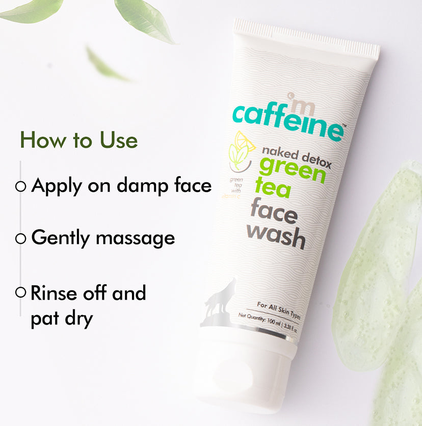 Mcaffeine Green Tea Face Wash with Vitamin C & Hyaluronic Acid - 100 ml