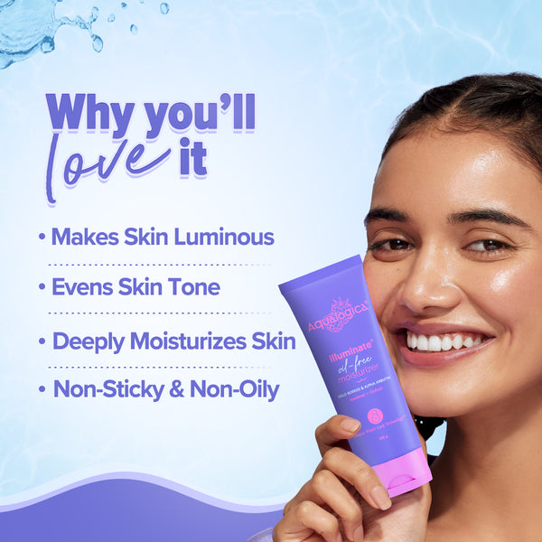 Aqualogica Illuminate+ Oil Free Moisturizer with Wild Berries & Alpha Arbutin for Luminous Glow - 100g