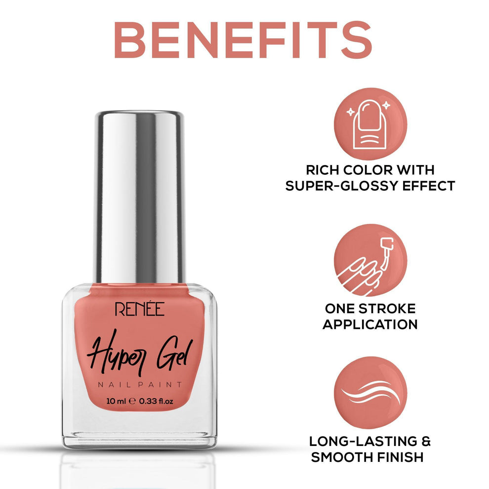 RENEE Hyper Gel Nail Paint 10ml (22 Peach Glow)