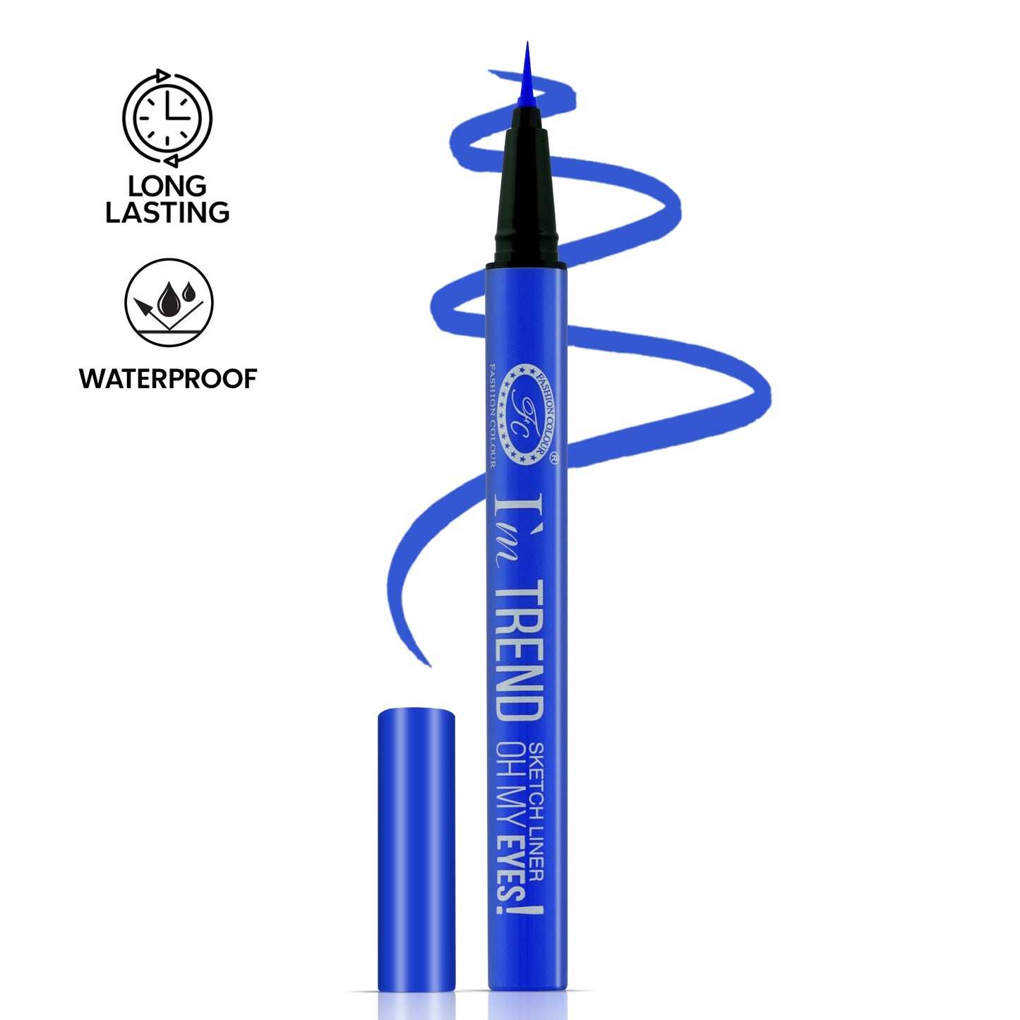 Fashion Color I'm TREND SKETCH LINER ~ Oh My Eyes Quick-Dry Long Lasting (AZURE BLUE)