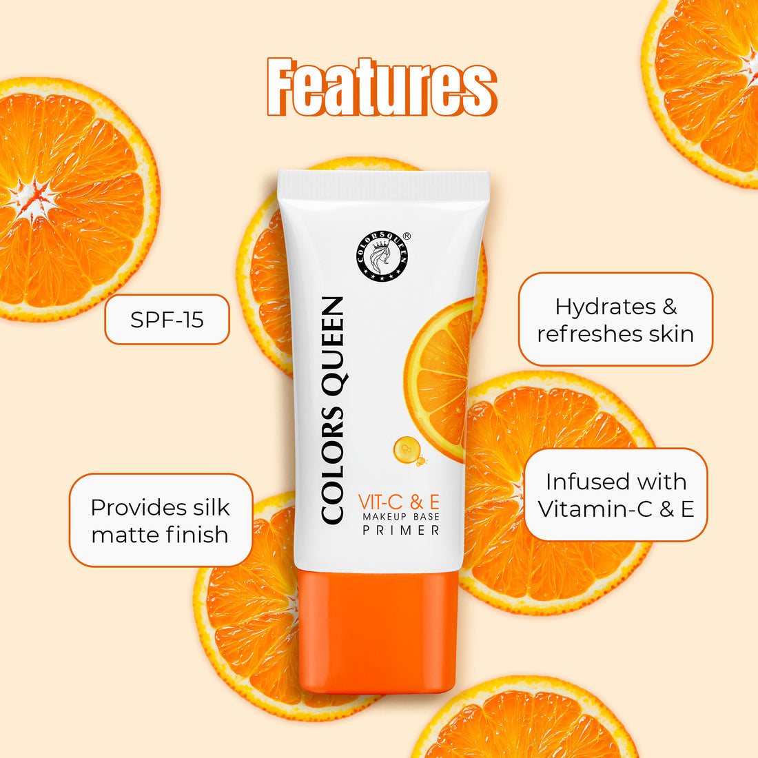 Colors Queen Flawless Makeup Base Primer (vit C& E) 8ml