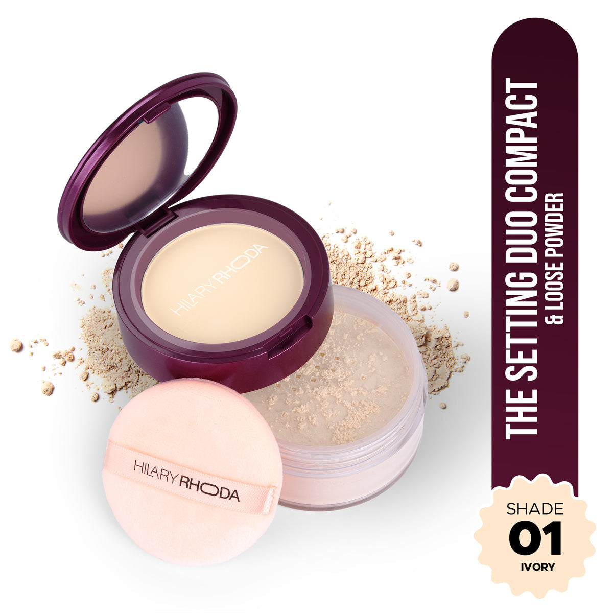 Hilary Rhoda The Setting Duo Compact & Loose Powder (Ivory 01)
