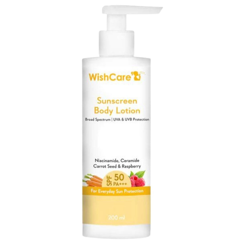 Wishcare SPF 50 Sunscreen Body Lotion PA+++
Prevents Body Tan with High UVA UVB Protection | 200ml