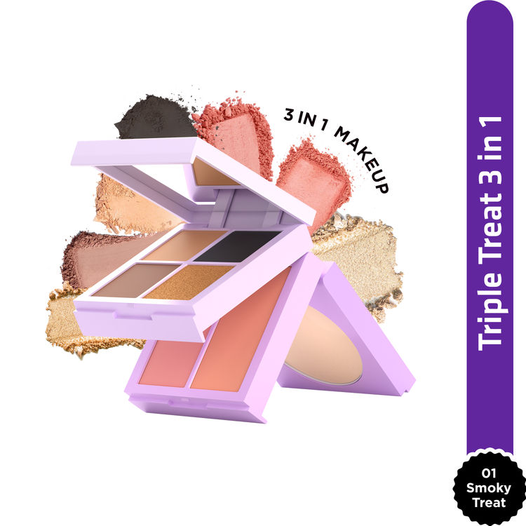 GLAM21 Triple Treat Face & Eyes Stacked Palette - 01 Smoky Treat (13g)
