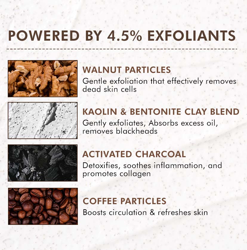 Mcaffeine Pore Clear Coffee Cookie Face Scrub- 100gm