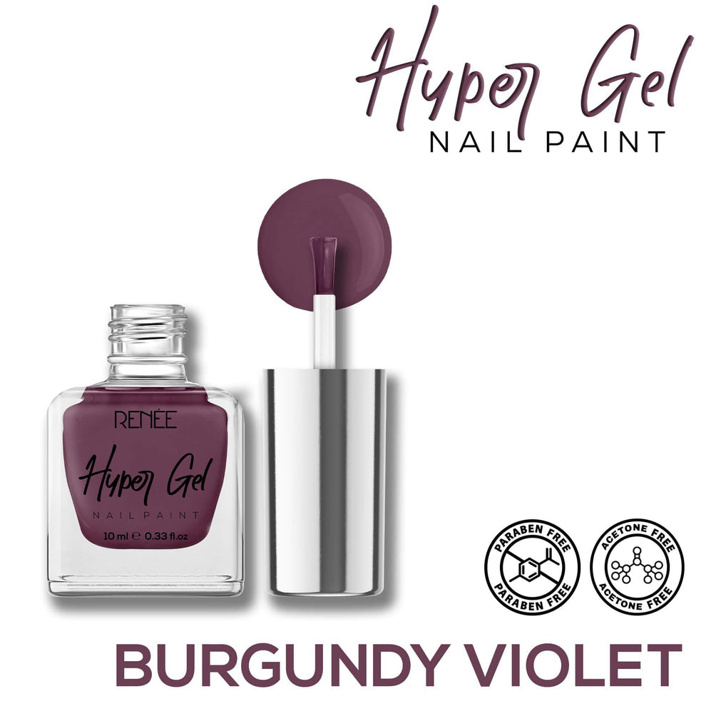 RENEE Hyper Gel Nail Paint 10ml (10 Burgundy Violet)
