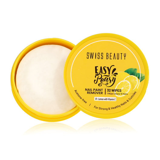 Swiss Beauty easy peasy nail polish remover wipes (Lemon With Vitamin C)