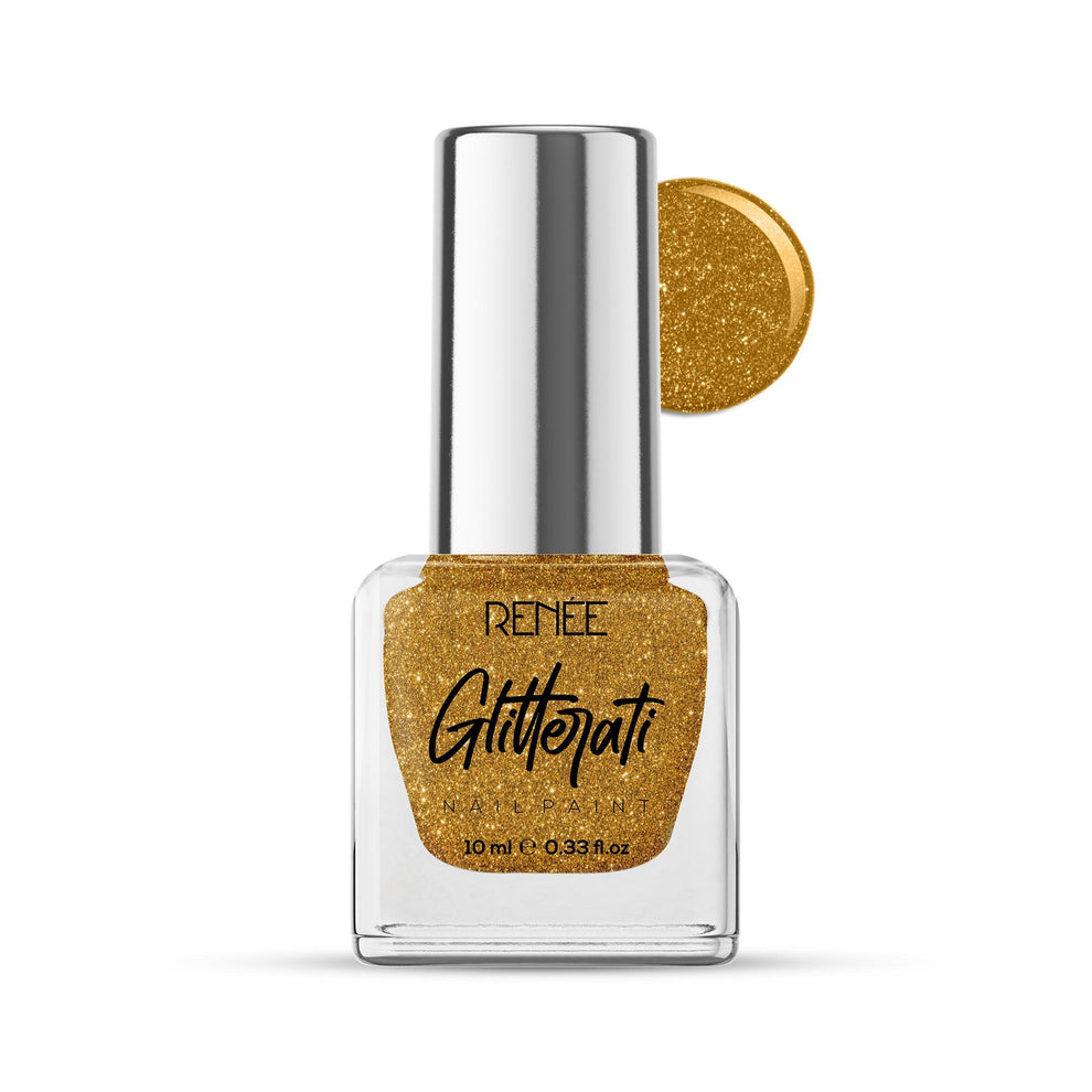 RENEE Glitterati Nail Paint (08 Gold Rush)