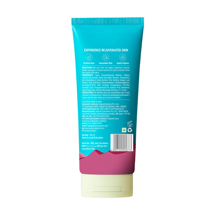 Pilgrim Red Vine Face Wash with Vitamin C & Aloe (100ml)