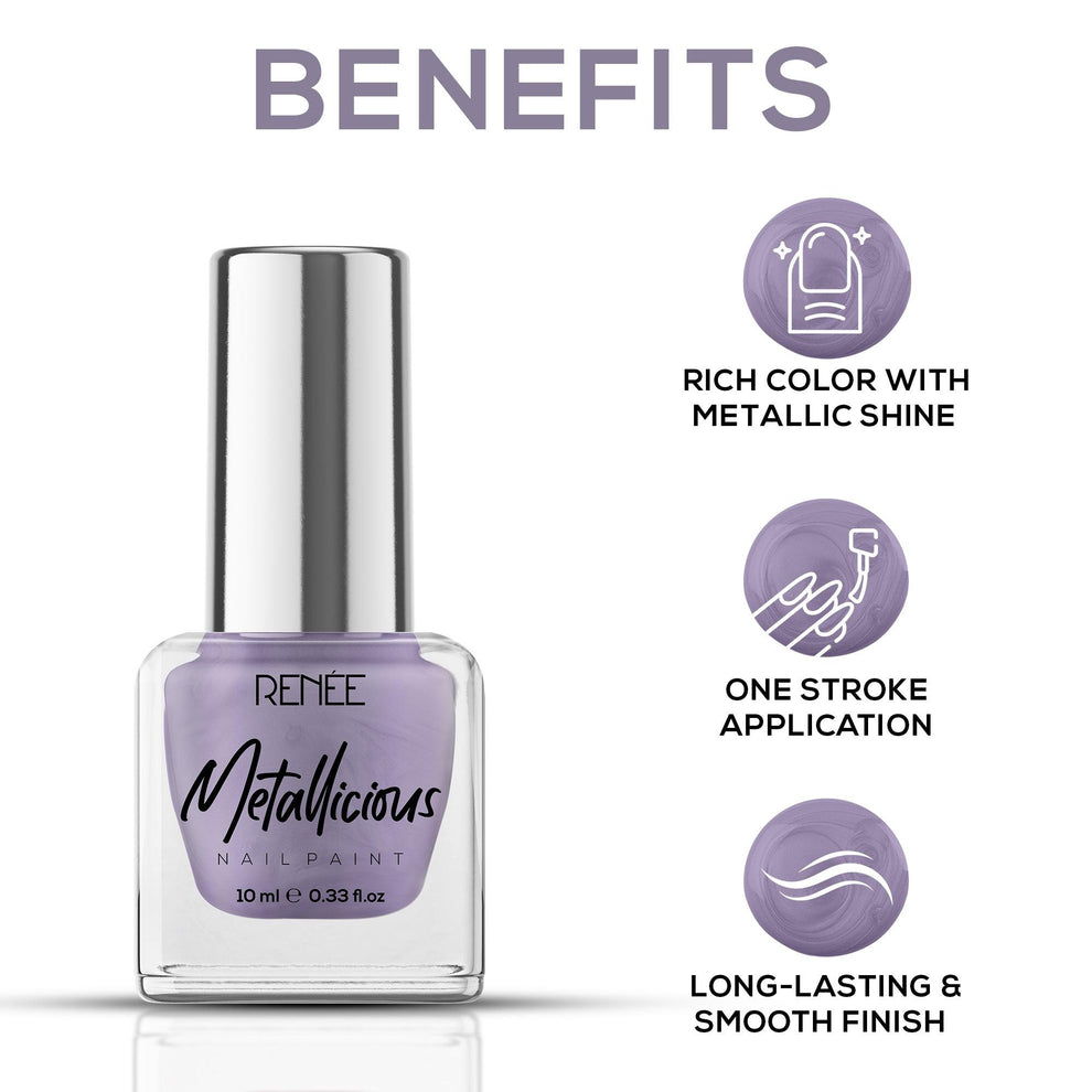 RENEE Metallicious Nail Paint (10 Lilac Haze)