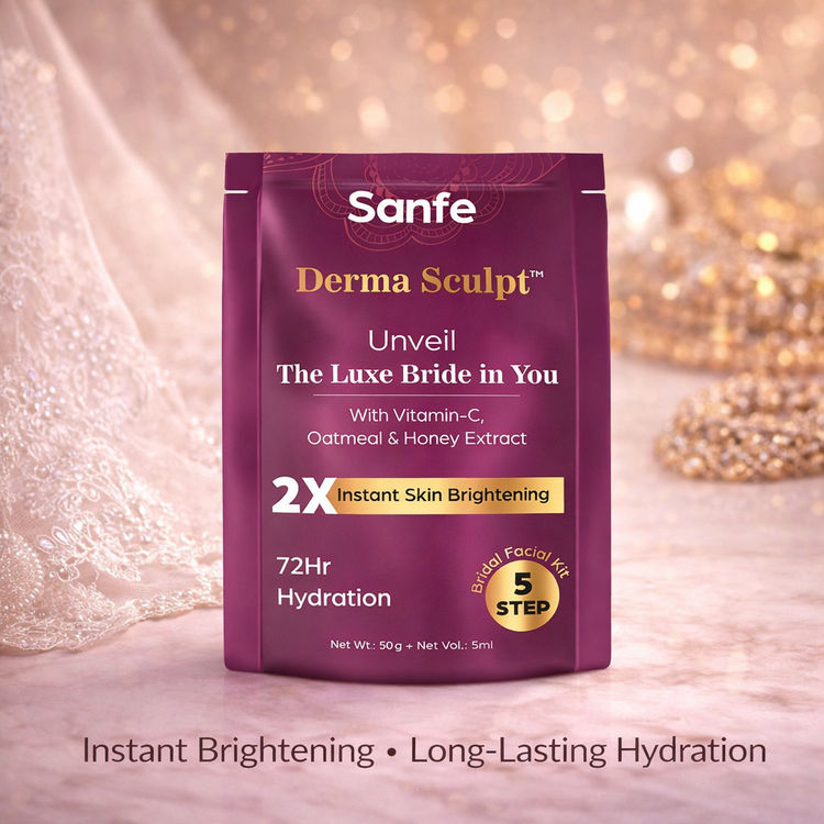 Sanfe Derma Sculpt 5 Step Bridal Facial Kit For Instant Glow Up
(55ml)