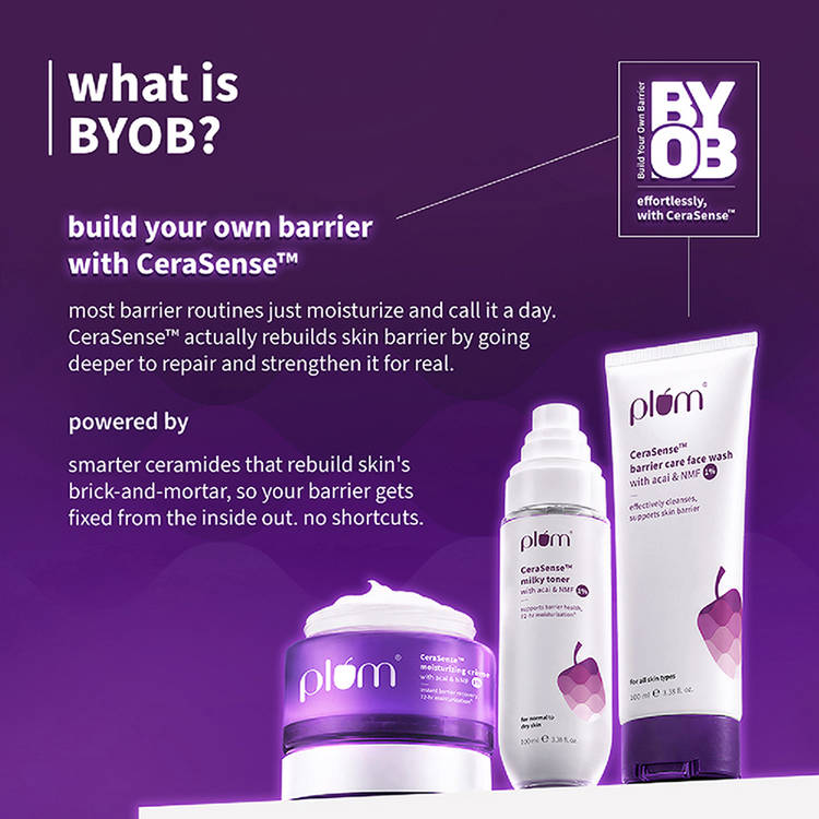 Plum Cerasense Barrier Repair Face Moisturizer With Ceramides & Peptides For Dry, Sensitive Skin (50g)