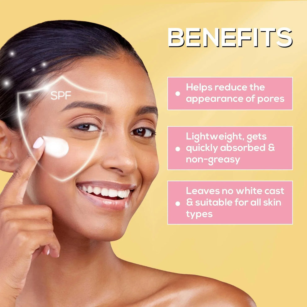 RENEE Pore Minimizing Sunscreen SPF 70 With 2% Niacinamide, 2% Peptide Complex & 3% Multivitamins