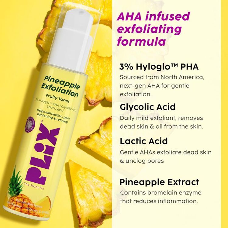 Plix Pineapple 3% Hyloglo PHA Alcohol Free Face Toner
(150ml)