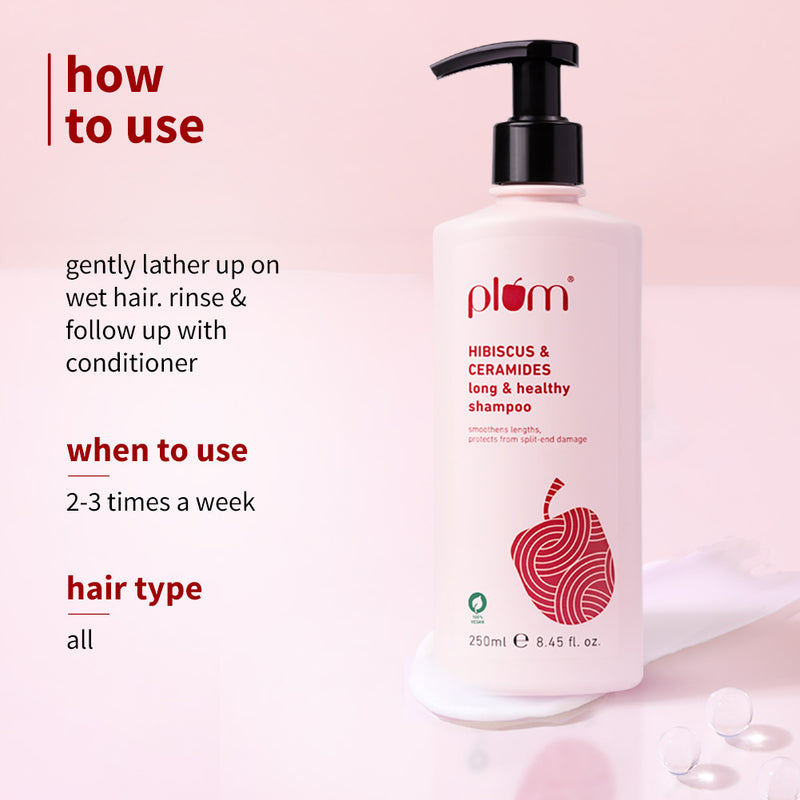 Plum Hibiscus & Ceramides Shampoo for Split Ends (250ml)
