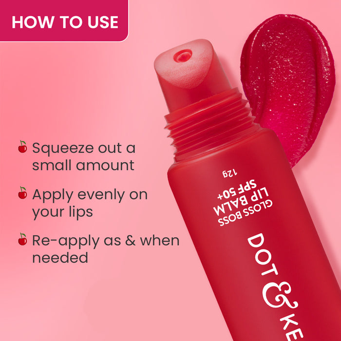 Dot & Key Vitamin C + E Brightening Lip Balm with SPF 50+ (02Cherry Pop Medium Tinted)