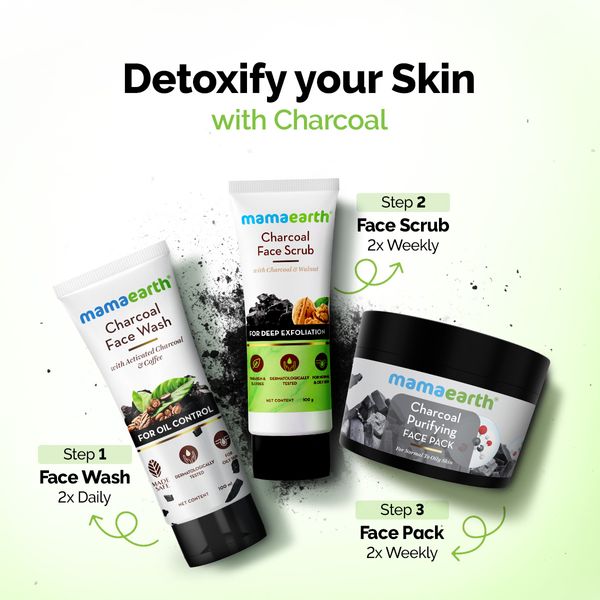 Mamaearth Charcoal Purifying Face Pack with Activated Charcoal & Glycolic Acid for Skin Detoxification - 200g