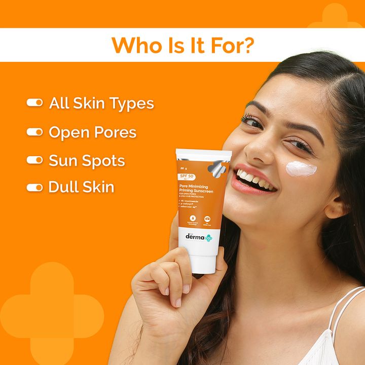 The Derma Co Pore Minimizing Priming Sunscreen For Open Pores & UVA/UVB Protection - 80g