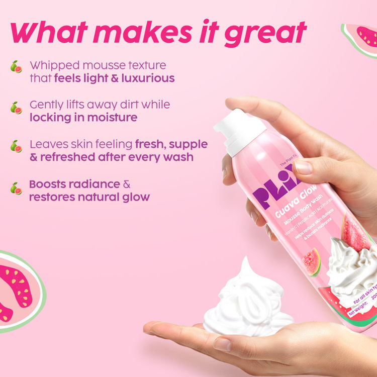 Plix Guava Mousse Body Wash For Glowy & Hydrated Skin
(200g)