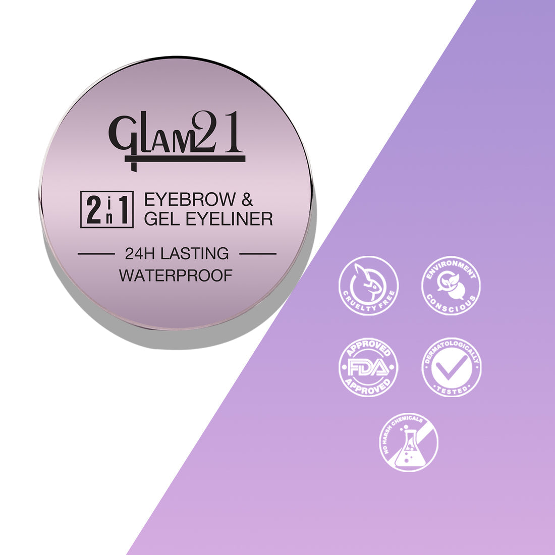 Glam21 2-IN-1 Eyebrow & Gel Eyeliner (Black)