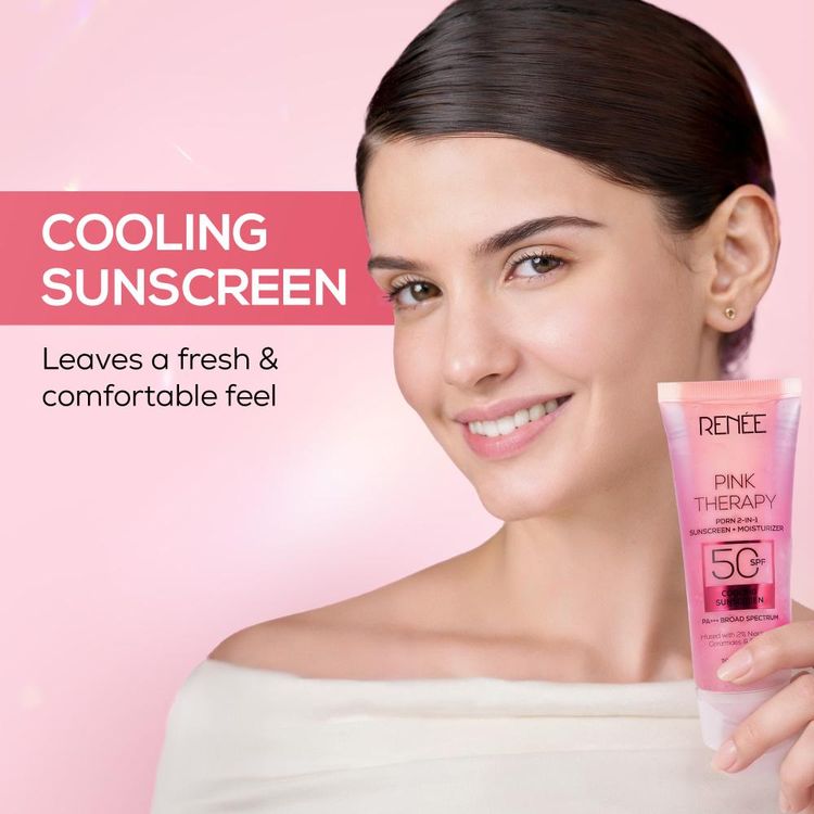 RENEE Pink Therapy PDRN 2-In-1 Sunscreen + Moisturizer In-Vivo Tested SPF 50 PA+++
(50g)