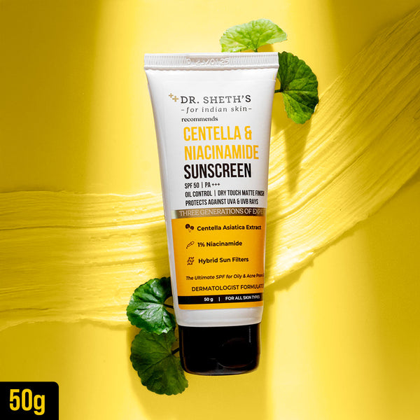 Dr. Sheth's Centella & Niacinamide Oil & Acne Control Sunscreen - 50g