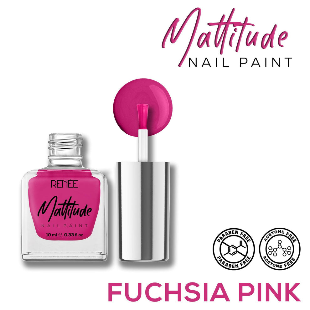 RENEE Mattitude Nail Paint 10ml (07 Fuchsia Pink)