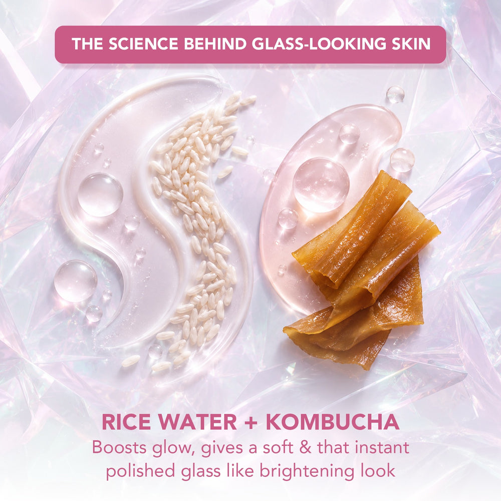 Lotus Herbals Korean Glass 8-Step Skin Facial Kit with Kombucha & Rice Water / 101g