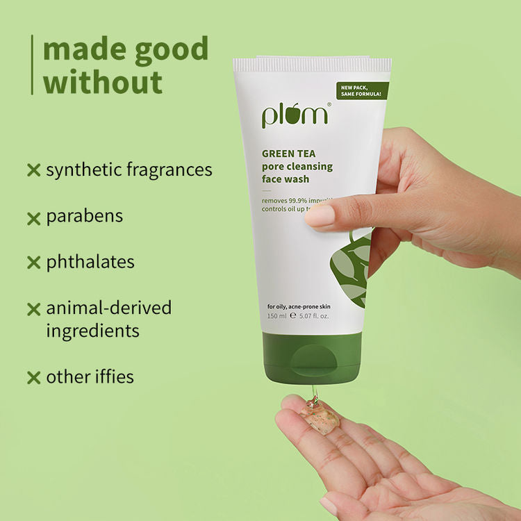 Plum Green Tea Pore Cleansing Gel Face Wash With Glycolic Acid (150ml)